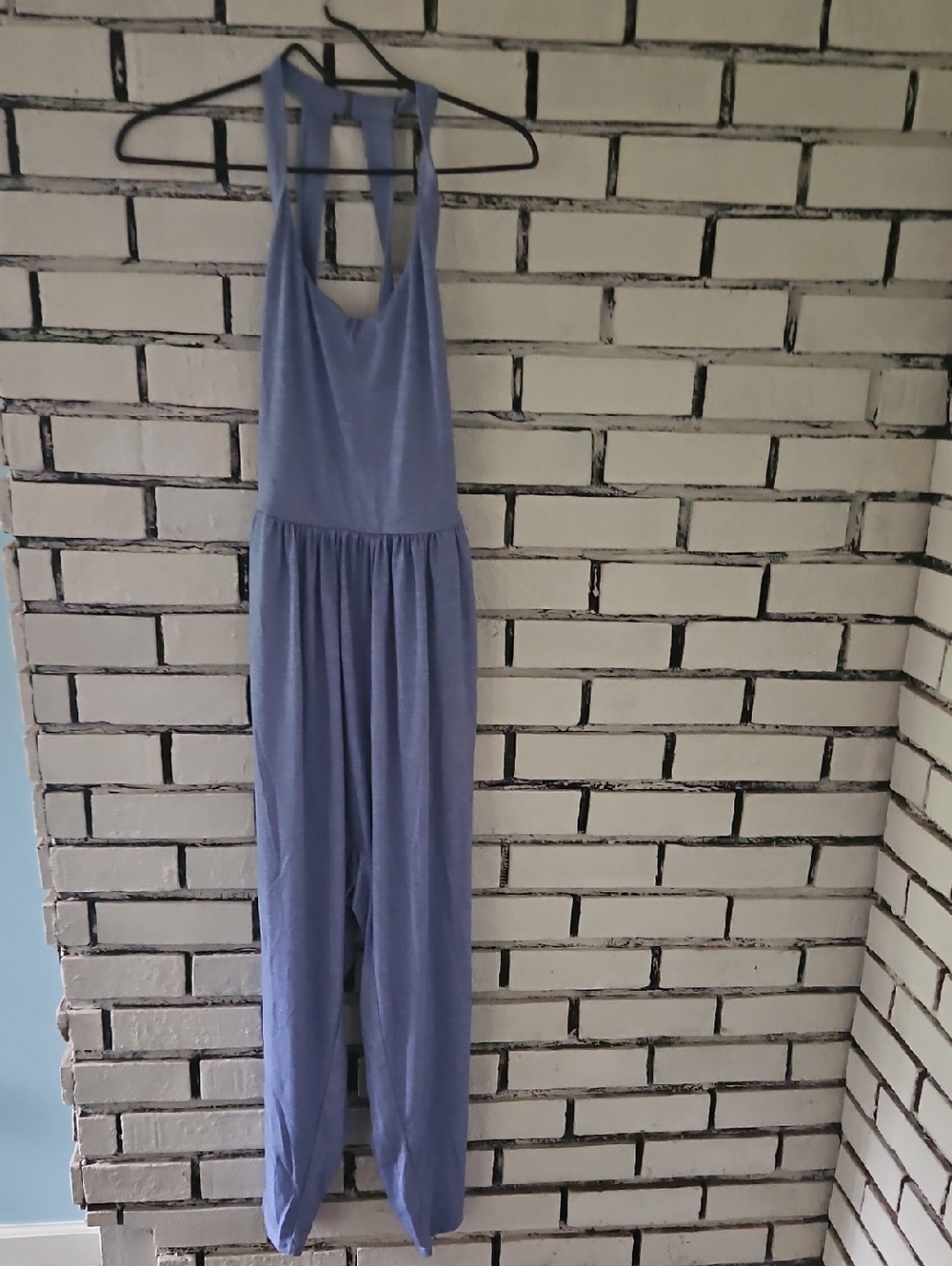 Halara Sleeveless Light Periwinkle Women’s Jumpsuit with Gathered Waist